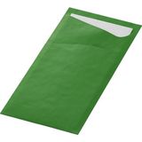 Obal na príbor Duni Sacchetto listovo zelená s bielou servítkou 19x8,5cm, 100ks/ba