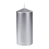 Duni Sviečka pillar matt silver 150x70mm, doba horenia 50hod, 6ks/ba