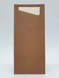 Obal na príbor Duni Sacchetto gaštanová s krémovou servítkou 19x8,5cm, 100ks/ba