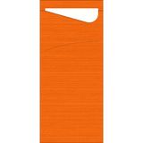 Obal na príbor Duni Sacchetto orange s bielou servítkou 19x8,5cm, 100ks/ba