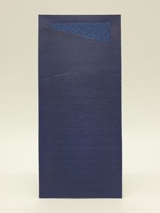 Obal na príbor Duni Sacchetto tmavo modrá s tmavo modrou servítkou 19x8,5cm, 100ks/ba