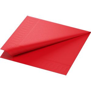 Duni Jednofarebné servítky 40 x 40 cm červená , 2-vrstvové, 125 ks / ba