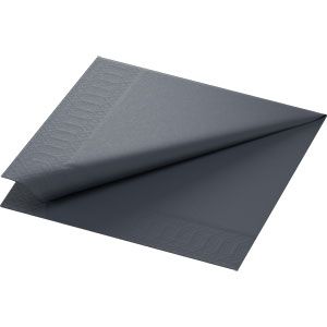 Duni Jednofarebné servítky 40 x 40 cm čierna, 2-vrstvové, 125 ks / ba