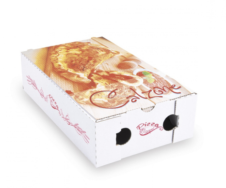 Krabica na pizzu CALZONE z vlnitej lepenky 28x17x7,5cm, 100ks/ba