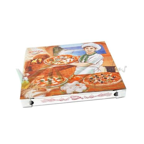 Krabica na pizzu z vlnitej lepenky 30 x 30 x 3 cm, 100 ks / ba Typ-6