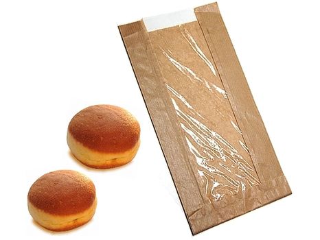 Papierové vrecko s okienkom - pečivo malé (PAP/PP) 15x6x29cm (10cm)