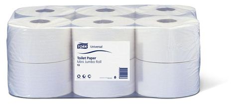 Tork Mini Jumbo toaletný papier biely 2-vrstv. dĺžka kotúča - 170 m priemer kotúča - 18,8 cm, 12 ks/ krt